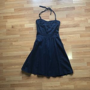 Juniors Navy Fit & Flare with Sweetheart Neckline